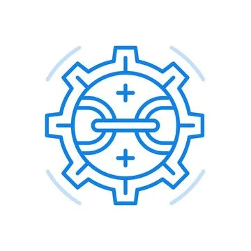 Streamlined optimization process vector line icon. Modern technology to inc.. Illustrazione stock