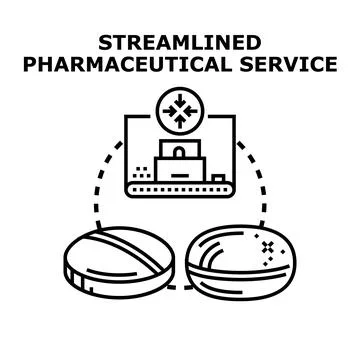 Streamlined pharmaceutical service optimization concept Ilustración de archivo