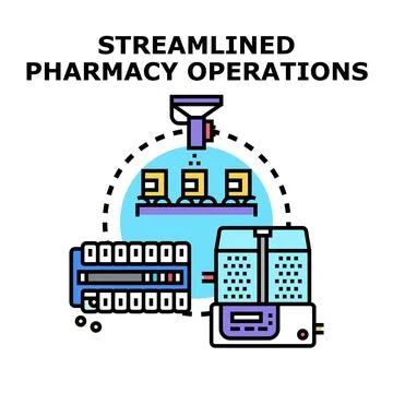 Streamlined pharmacy operations concept vector illustration Stock Illustration