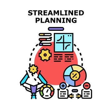 Streamlined planning process optimizing business strategy efficiency イラスト素材