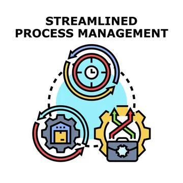 Streamlined process management maximizing workflow optimization Stock Illustration