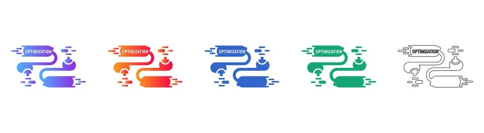 Streamlined Process Optimization Flow Icons Stockillustratie