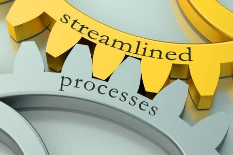 Streamlined processes concept on the gearwheels Stock Illustration