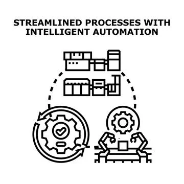 Streamlined processes with intelligent automation infrastructure Illustrazione stock