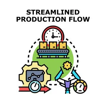 Streamlined production flow optimizing delivery speed Stock Illustration