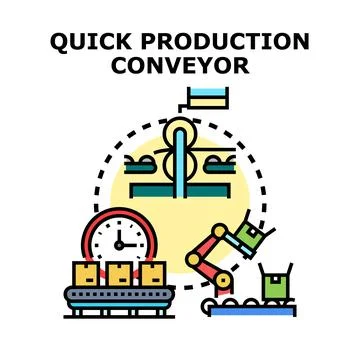 Streamlined production process conveying efficiency and automation Stock Illustration