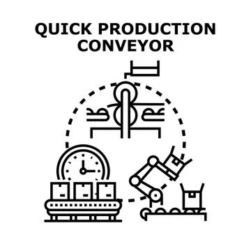 Streamlined production process conveying efficiency and automation Stock Illustration