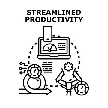 Streamlined productivity concept illustrating optimized business workflows 스톡 일러스트