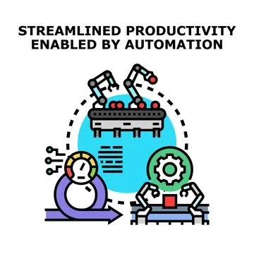 Streamlined productivity enabled by industrial automation process Stock Illustration