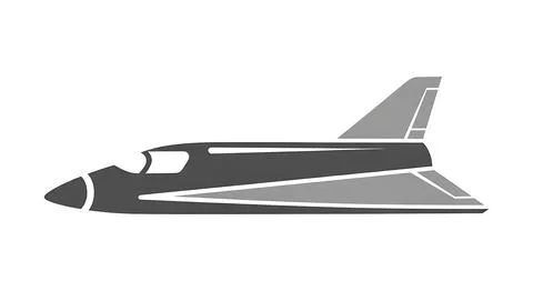 Streamlined space shuttle with swept wings and angled tail, futuristic spac.. Stock Illustration