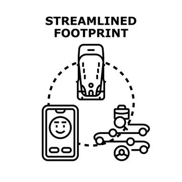 Streamlined transportation footprint with digital carpooling application Ilustración de archivo