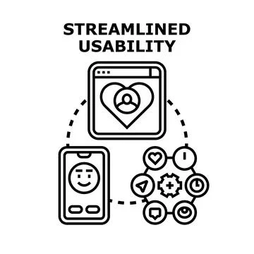 Streamlined usability concept for digital interface optimization イラスト素材
