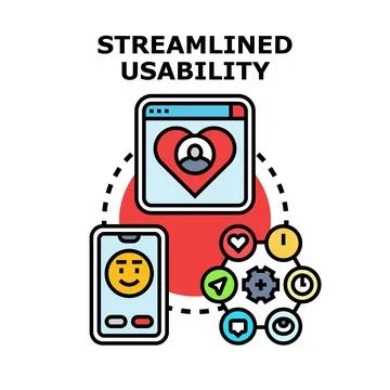 Streamlined usability concept for digital interface optimization Stock Illustration