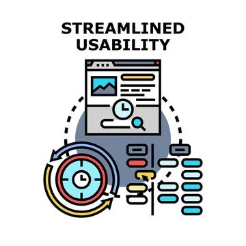 Streamlined usability concept for efficient user experience イラスト素材