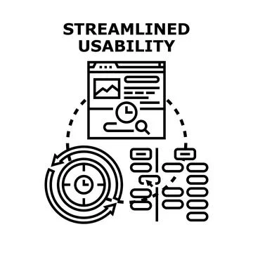 Streamlined usability concept for efficient user experience Stock Illustration