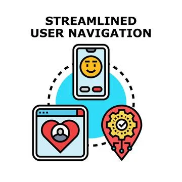 Streamlined user navigation concept for technology interface Stock Illustration