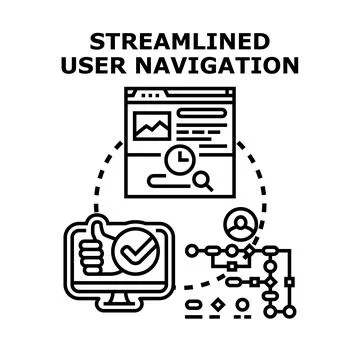 Streamlined user navigation enhancing digital experience and process 스톡 일러스트