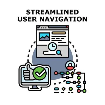Streamlined user navigation enhancing digital experience and process Stock Illustration