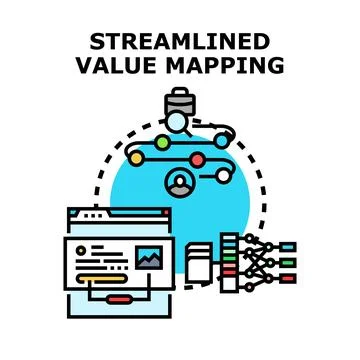 Streamlined value mapping process optimizing business workflow 库存插图