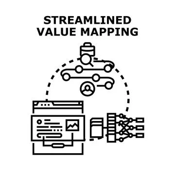 Streamlined value mapping process optimizing business workflow Stock Illustration