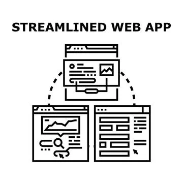 Streamlined web app development process concept イラスト素材
