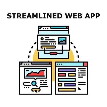 Streamlined web app development process concept Illustrazione stock