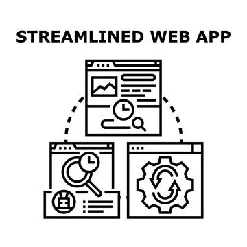 Streamlined web app optimizing digital processing and workflow Stock Illustration