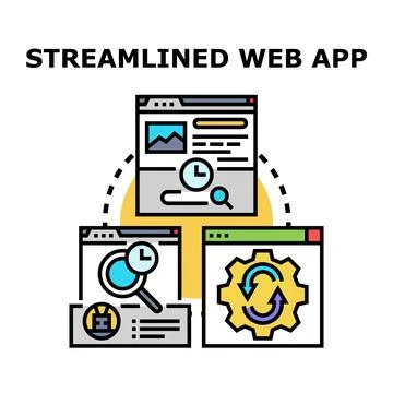 Streamlined web app optimizing digital processing and workflow Stock Illustration