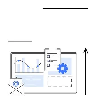 Streamlined Workflow Email Integration and Data Analysis for Efficient Task.. 库存插图