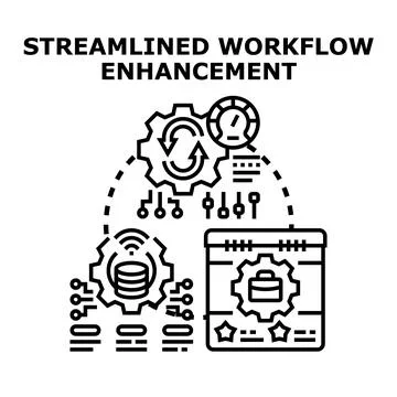 Streamlined workflow enhancement process improving business efficiency 스톡 일러스트