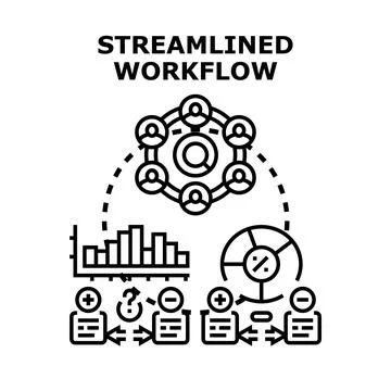Streamlined workflow process optimization concept vector Stock Illustration