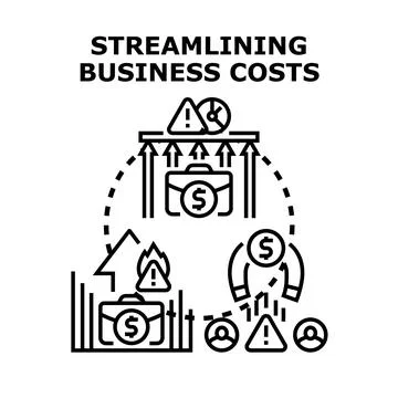Streamlining business costs, optimizing financial management concept Stock Illustration