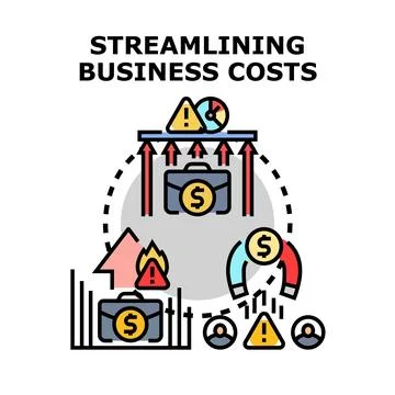 Streamlining business costs, optimizing financial management concept Illustration