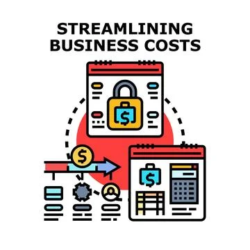Streamlining business costs vector concept illustration drawing Stock Illustration