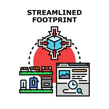 Streamlining business footprint optimizing operations reducing impact Stock Illustration