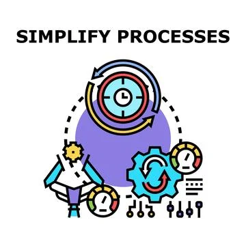 Streamlining business operations for process simplification concept Stock Illustration