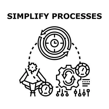Streamlining business operations for process simplification concept Stock Illustration