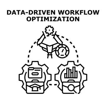 Streamlining business operations through data driven workflow optimization Stockillustratie