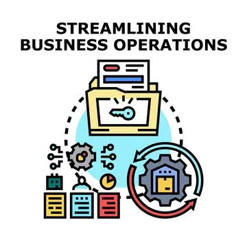 Streamlining business operations vector illustration concept 스톡 일러스트