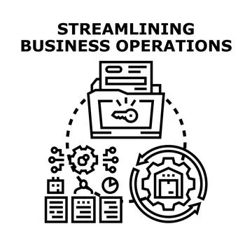 Streamlining business operations vector illustration concept 스톡 일러스트