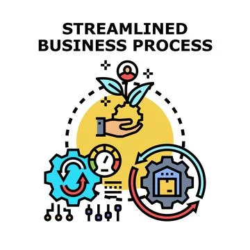 Streamlining business process and workflow optimization concept Stock Illustration