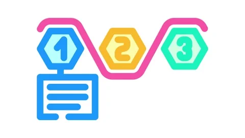 Streamlining business process color icon animation Stock Footage 327262679