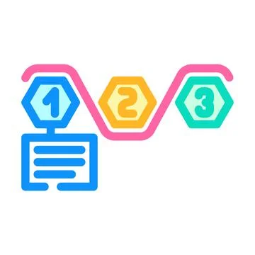 Streamlining business process color icon vector illustration イラスト素材