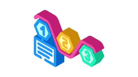 Streamlining business process isometric icon animation Stock Footage 327284209