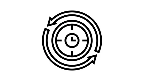 Streamlining business process line icon animation Stock Footage 326127593