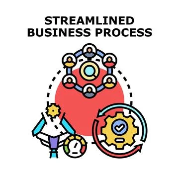 Streamlining business process, optimizing workflow and teamwork Stock Illustration