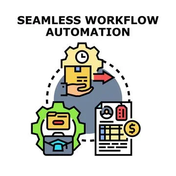 Streamlining business process with seamless workflow automation 库存插图