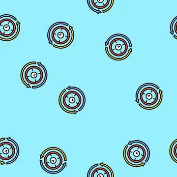 Streamlining business process vector seamless pattern Illustrazione stock