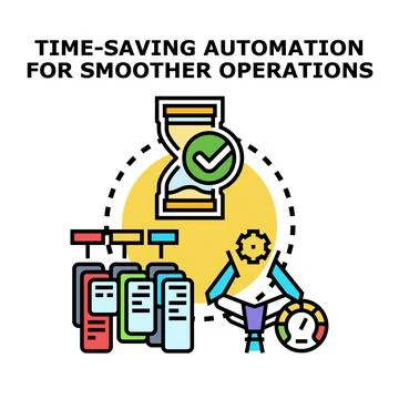 Streamlining business processes with time saving automation system Illustrazione stock
