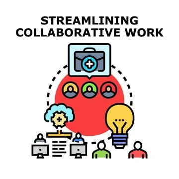 Streamlining collaborative work and business process optimization Stock Illustration